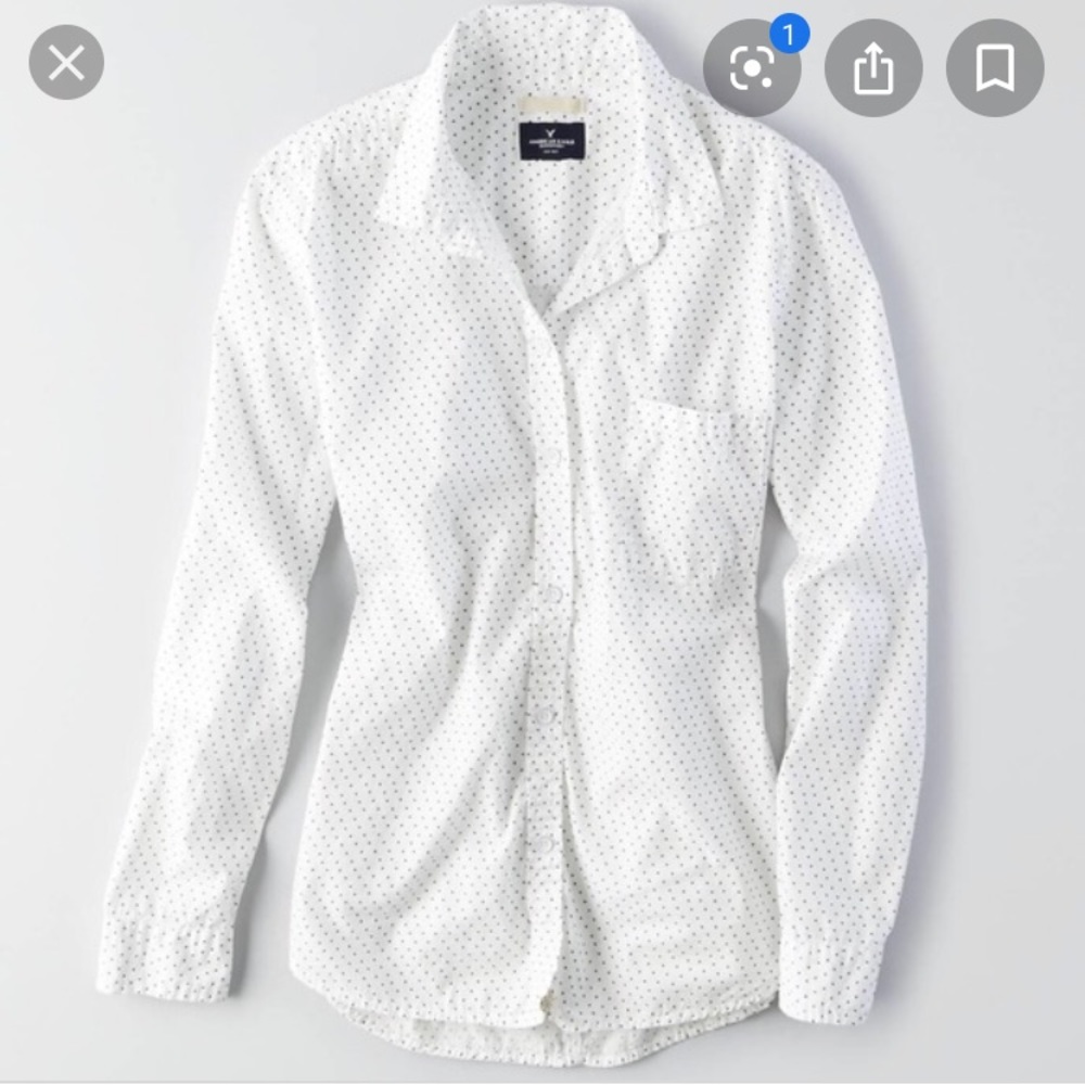 American Eagle Prep fit button down - heart print